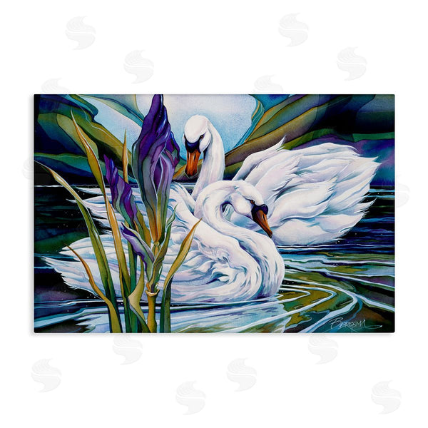stupell industries Jody Bergsma | Swans with Abstract Pond Ripples