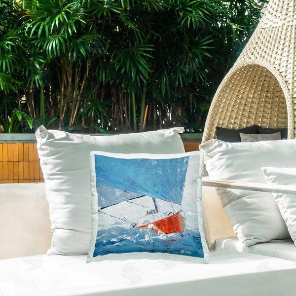 Stupell Industries John Burrows | Crashing Waves Against Boat Printed Throw Pillow