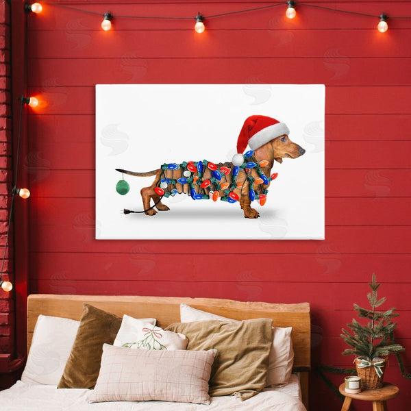 Stupell Industries John Hovenstine | Christmas Lights Wrapped Dog