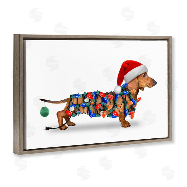 Stupell Industries John Hovenstine | Christmas Lights Wrapped Dog