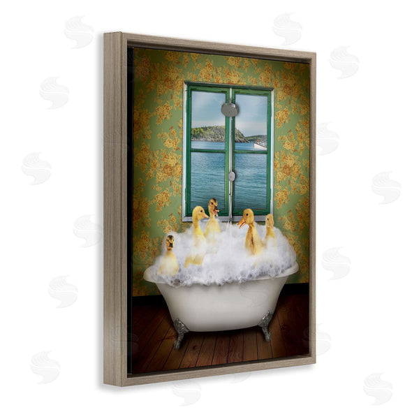 Stupell Industries John Hovenstine | Ducks Bathing Tub Ocean View Wall Art