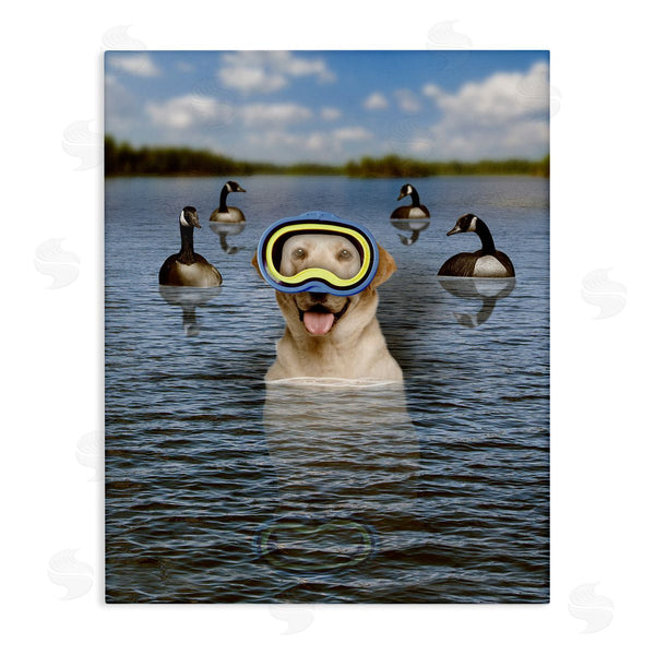 stupell industries John Hovenstine | Funny Dog Goggles Swimming Bay Wall Art