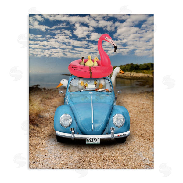 stupell industries John Hovenstine | Funny Summer Beach Vacation Geese Wall Art