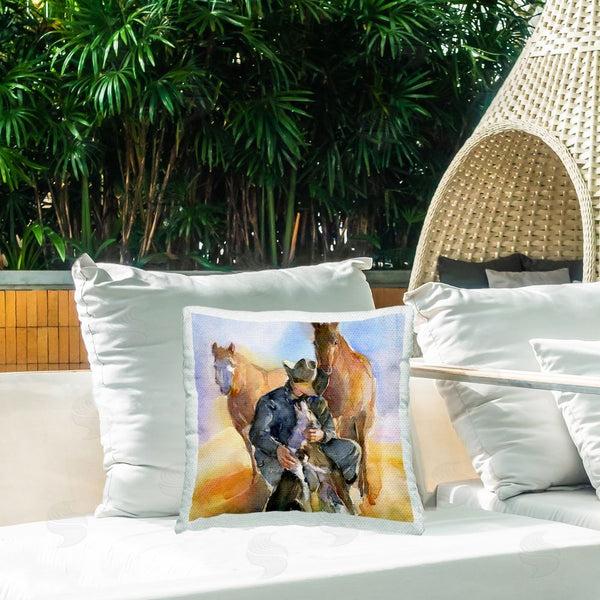 Stupell Industries John Keeling | Abstract Cowboy With Animals Printed Throw Pillow