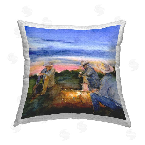 Stupell Industries John Keeling | Cowboys Around Campfire Printed Throw Pillow
