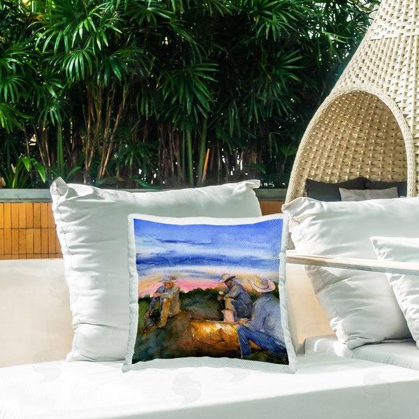 Stupell Industries John Keeling | Cowboys Around Campfire Printed Throw Pillow