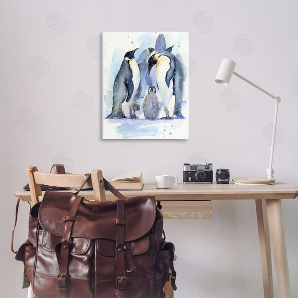 Stupell Industries John Keeling | Penguin Family Watercolor Wall Art