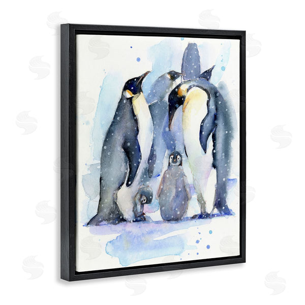 Stupell Industries John Keeling | Penguin Family Watercolor Wall Art