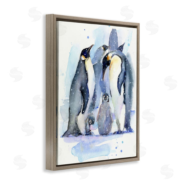 Stupell Industries John Keeling | Penguin Family Watercolor Wall Art