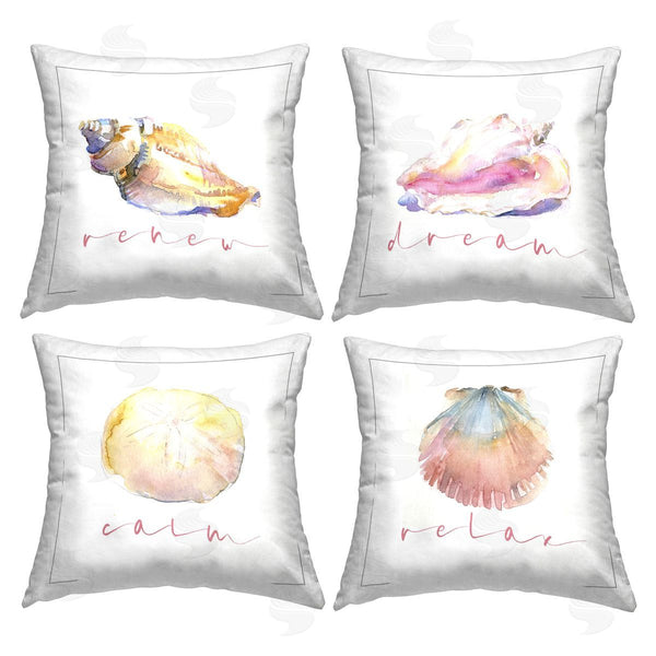 stupell industries John Keeling | Relaxing Beach Phrases Printed Throw Pillow Set