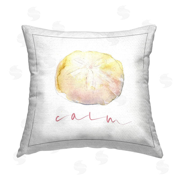 Stupell Industries John Keeling | Sand Dollar Calm Phrase Printed Throw Pillow
