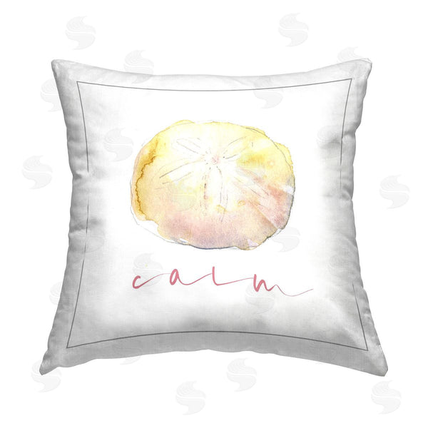 stupell industries John Keeling | Sand Dollar Calm Phrase Printed Throw Pillow
