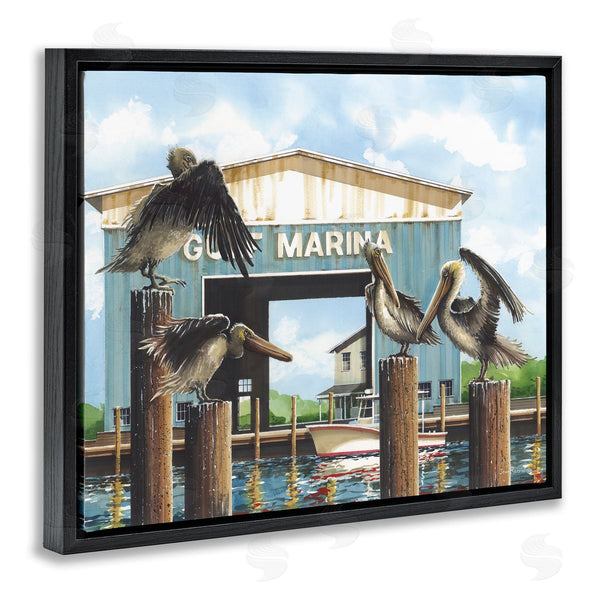 Stupell Industries John Rossini | Boat Marina Pelicans Wall Art
