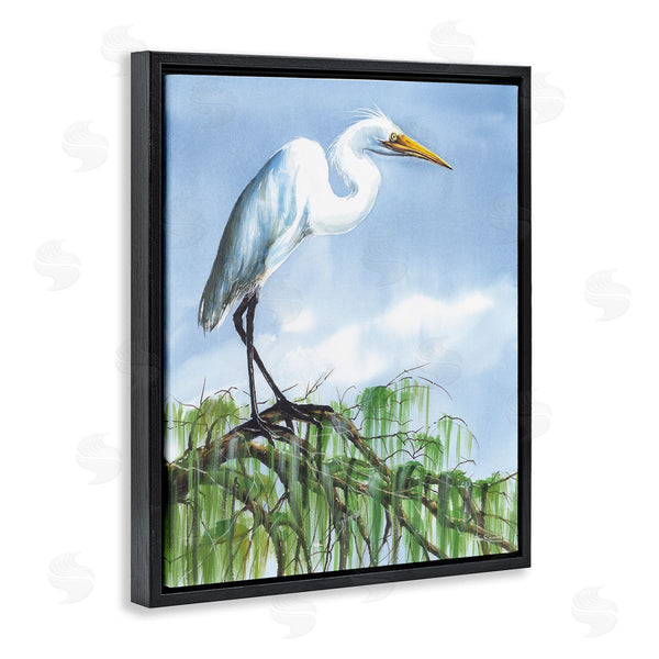 Stupell Industries John Rossini | Egret Bird Balancing Branch Wall Art