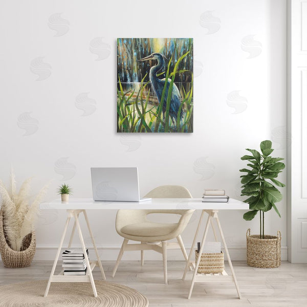 Stupell Industries John Rossini | Heron Between Pond Reeds Wall Art
