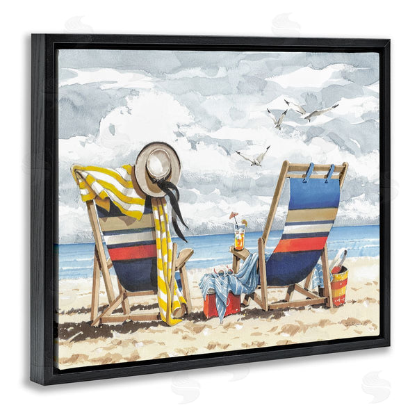 Stupell Industries John Rossini | Peaceful Beach Chairs Hangout Wall Art