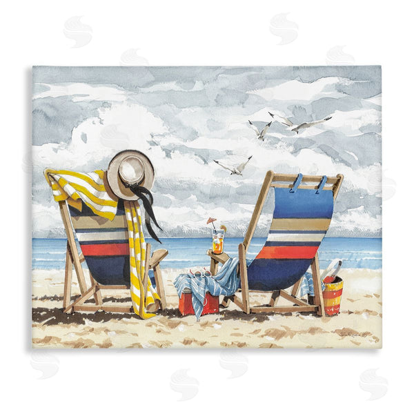 stupell industries John Rossini | Peaceful Beach Chairs Hangout Wall Art