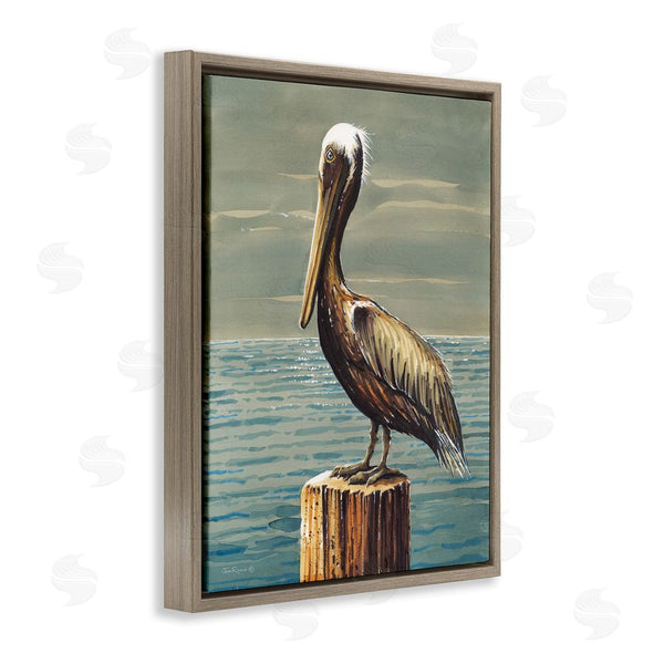 Stupell Industries John Rossini | Pelican And Cloudy Seascape Wall Art