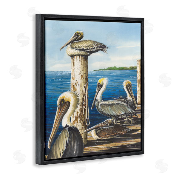 Stupell Industries John Rossini | Pelicans On Marine Dock Wall Art