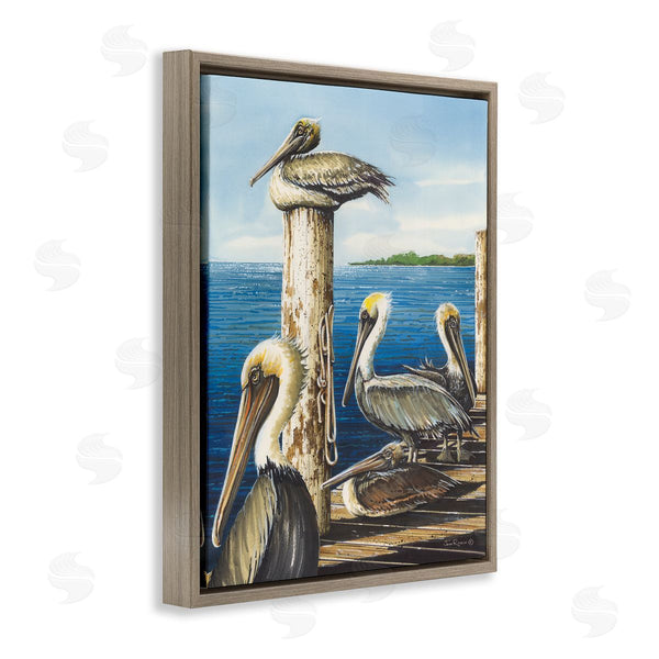 Stupell Industries John Rossini | Pelicans On Marine Dock Wall Art