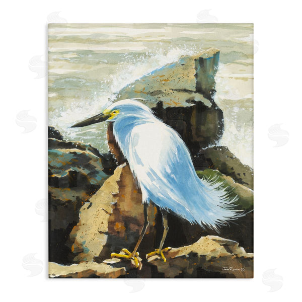 stupell industries John Rossini | Rocky Perch Coastal Cliff Bird Wall Art