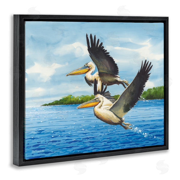 Stupell Industries John Rossini | Splashing Pelicans Flying Wall Art