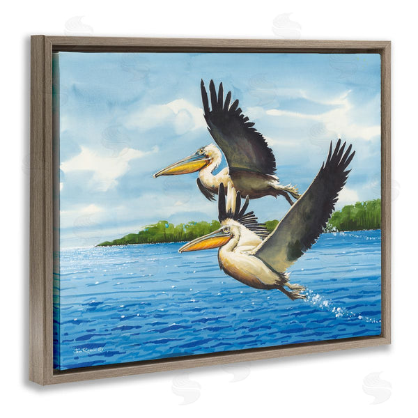Stupell Industries John Rossini | Splashing Pelicans Flying Wall Art