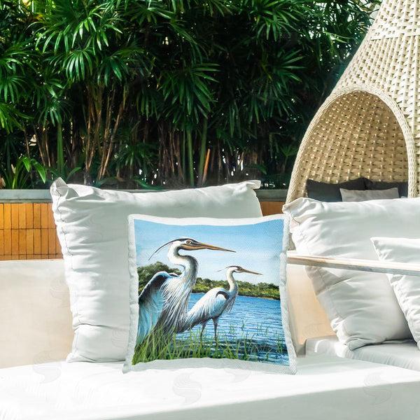 Stupell Industries John Rossini | Traditional Egrets Gazing Printed Throw Pillow