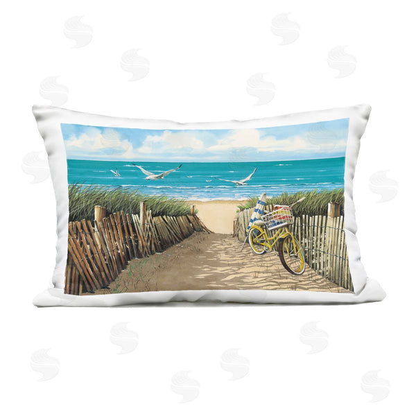 Stupell Industries John Rossini | Yellow Beach Taxi Coast Printed Throw Pillow