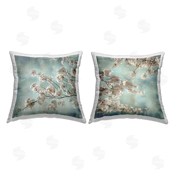 Stupell Industries John Seba | Budding Spring Cherry Blossoms Printed Throw Pillow Set