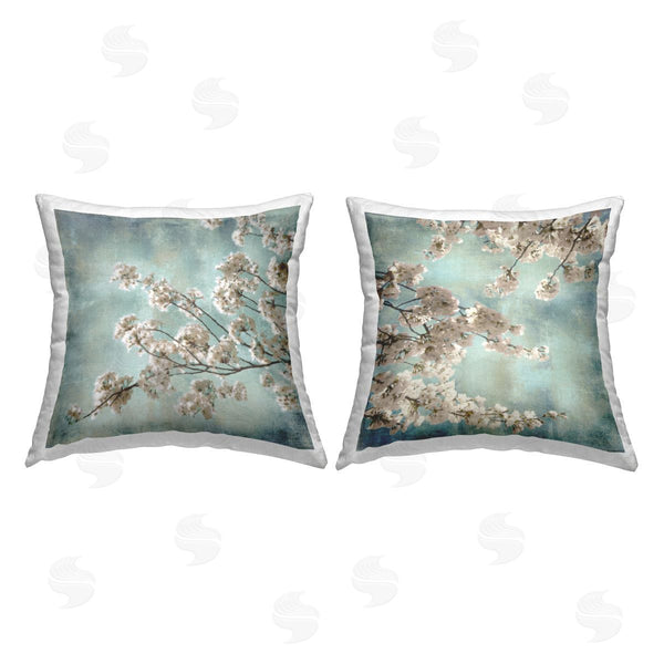 stupell industries John Seba | Budding Spring Cherry Blossoms Printed Throw Pillow Set