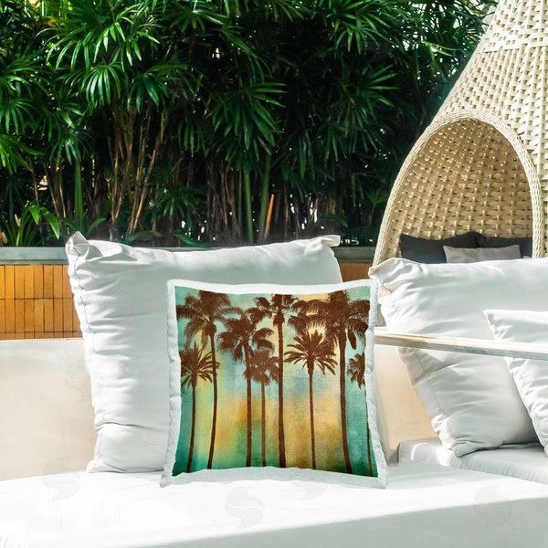 Stupell Industries John Seba | Looming Palms On Gradient Printed Throw Pillow