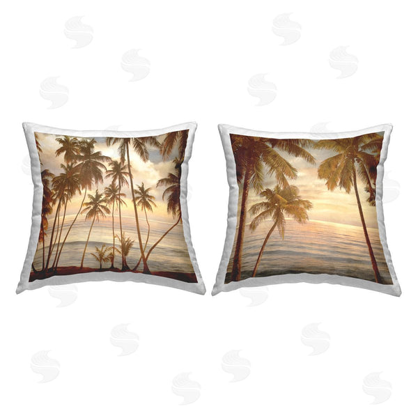 stupell industries John Seba | Summer Beach Tropical Sunset Printed Throw Pillow Set