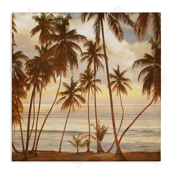 stupell industries John Seba | Tropical Palm Trees Overlooking Warm Ocean View Wall Art