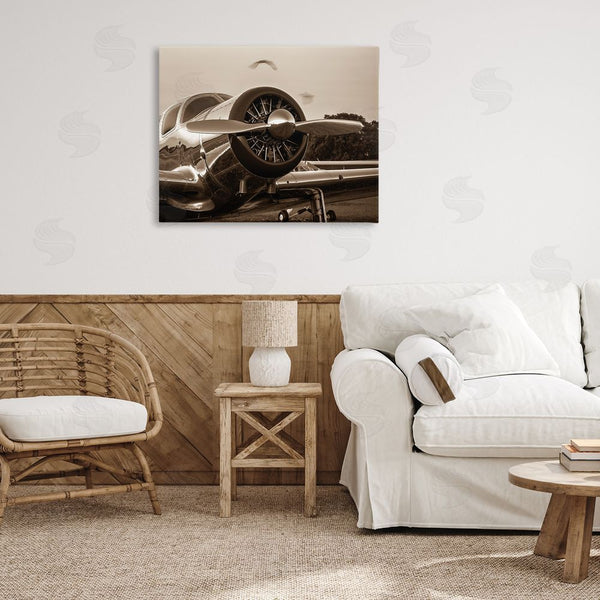 Stupell Industries John Slemp | Antique Style Airplane Aircraft Propeller Photography Landscape Wall Art