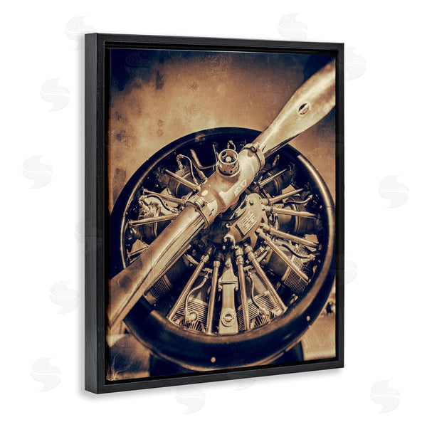 Stupell Industries John Slemp | Propeller Machinery Detailed Aircraft Sepia Photography Wall Art