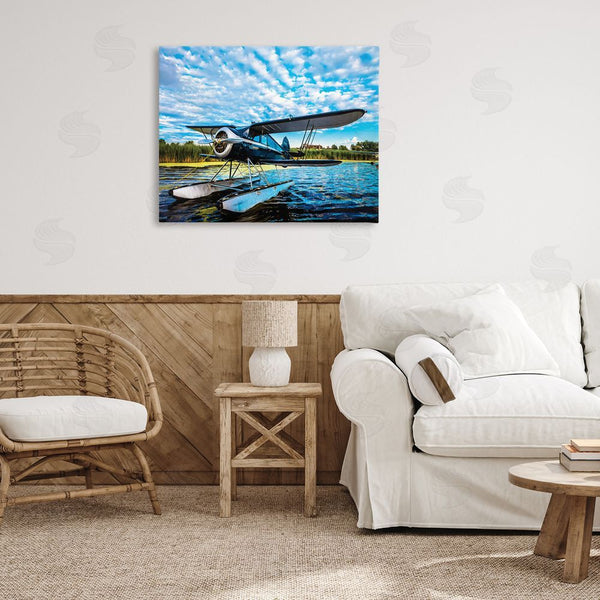 Stupell Industries John Slemp | Sea Plane On Wooded Lakefront Cloudy Sky Wall Art