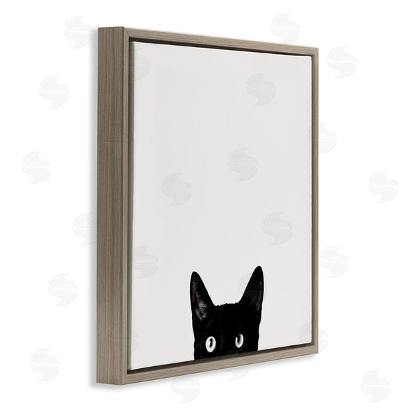 Stupell Industries Jon Bertelli | Black Cat Peeking From Below Wall Art