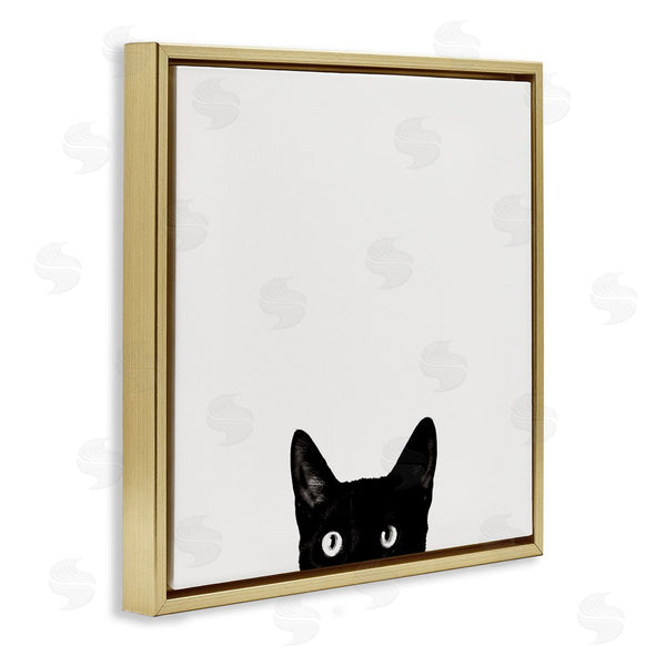 Stupell Industries Jon Bertelli | Black Cat Peeking From Below Wall Art