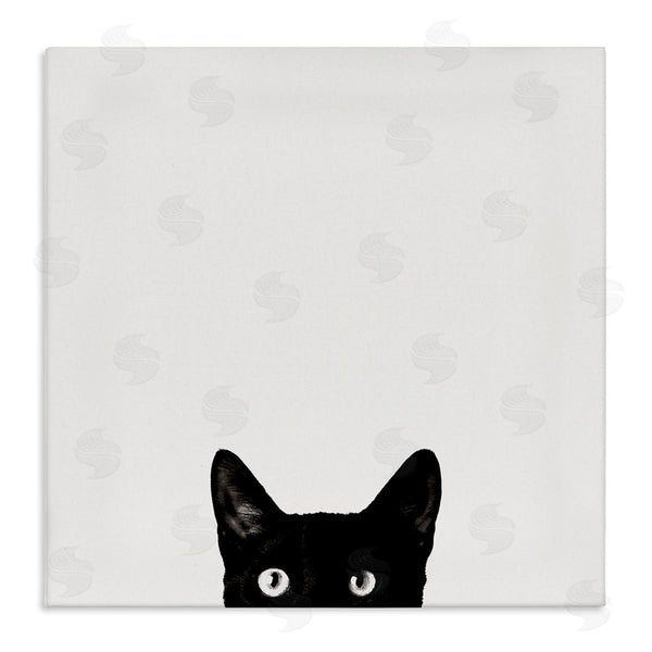 stupell industries Jon Bertelli | Black Cat Peeking From Below Wall Art