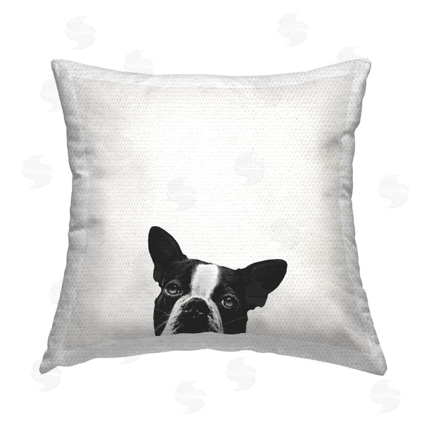 Stupell Industries Jon Bertelli | Peeking Dog Eyes Printed Throw Pillow