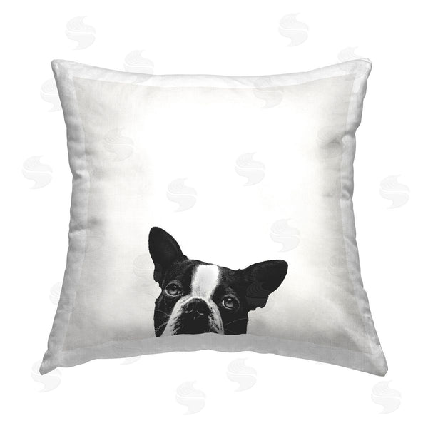 stupell industries Jon Bertelli | Peeking Dog Eyes Printed Throw Pillow