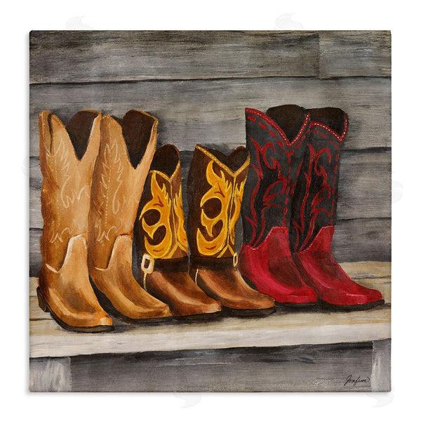 stupell industries Josefina | Lined Up Cowboy Boots Wall Art