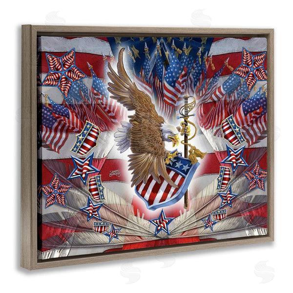 Stupell Industries Joseph Burgess | Patriotic Eagle With Flag Symbols