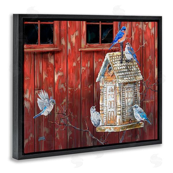 Stupell Industries Joseph Burgess | Rustic Bird House Red & Blue