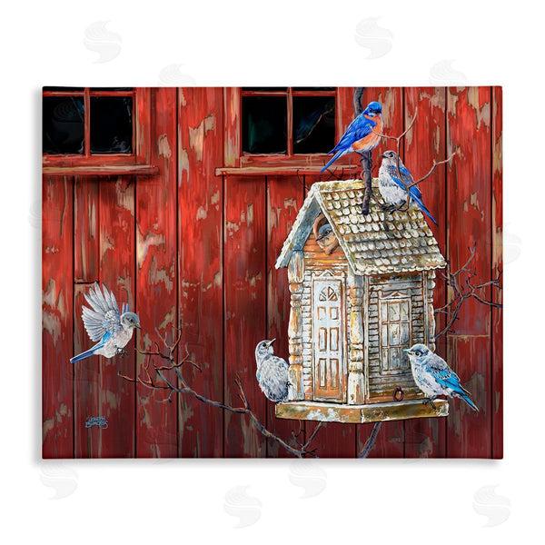 stupell industries Joseph Burgess | Rustic Bird House Red & Blue
