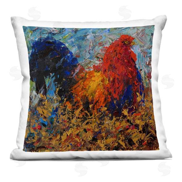 stupell industries Joseph Marshal Foster | Impressionist Rooster Portrait Printed Throw Pillow