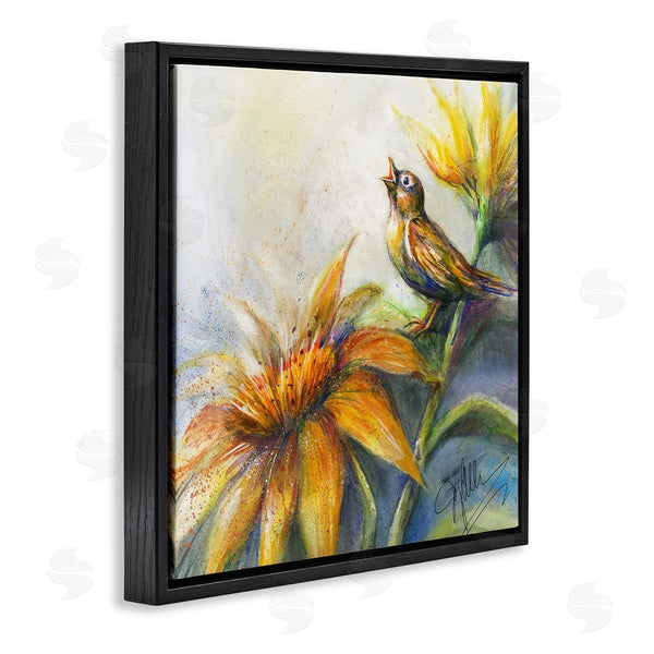 Stupell Industries Joy Allen | Bird Singing Yellow Flowers Wall Art