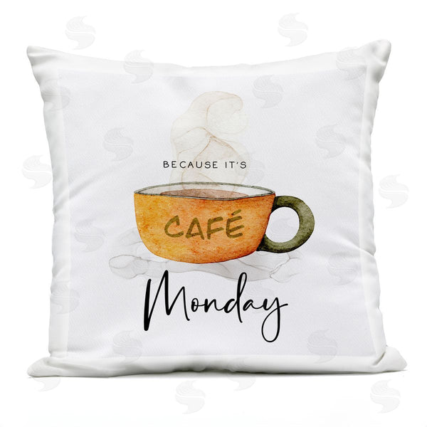 Stupell Industries Joy Hall | Because It's Monday Mug Printed Throw Pillow