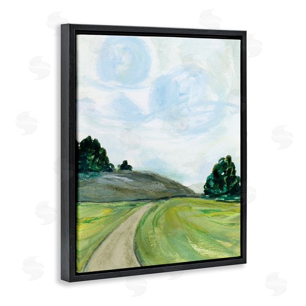 Stupell Industries Joy Ting | Countryside Path Landscape Green Hill Trees Wall Art